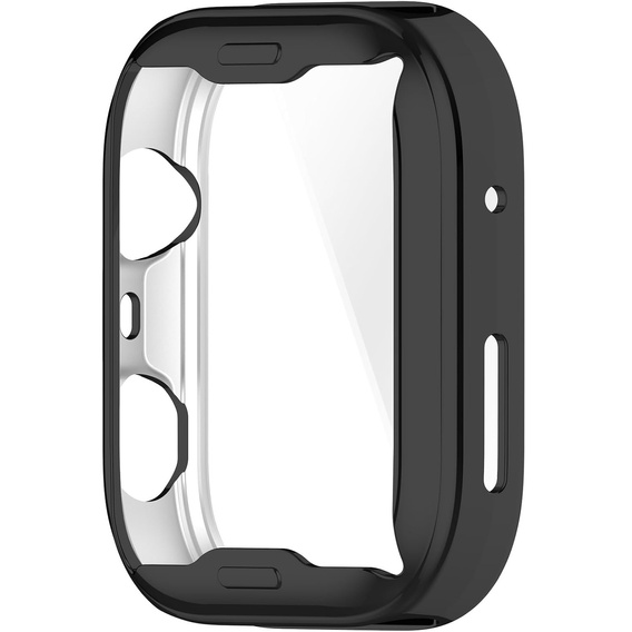 2w1 Etui silikonowe z osłoną ekranu do Huawei Watch Fit 4 Pro – lekka ochrona wyświetlacza i boków - czarny