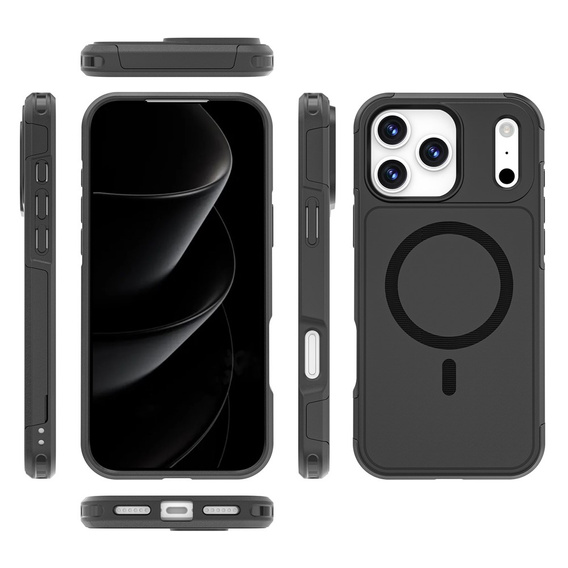 Etui MagForce do iPhone 17 Pro Max, do MagSafe, pancerne, czarne