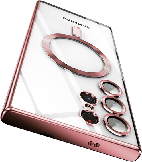 Etui do Samsung Galaxy S23 Ultra, Electro MagSafe, różowe rose gold