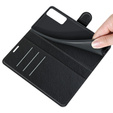 Etui z klapką do Vivo Y52 5G / Y72 5G, Split Leather, czarne