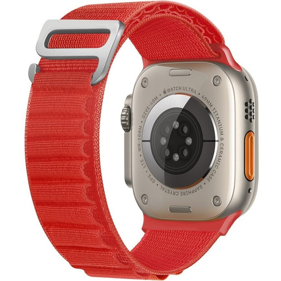 Zestaw Pasek Nylonowy + Etui 2w1 do Apple Watch 7/8/9 45mm, Czerwony