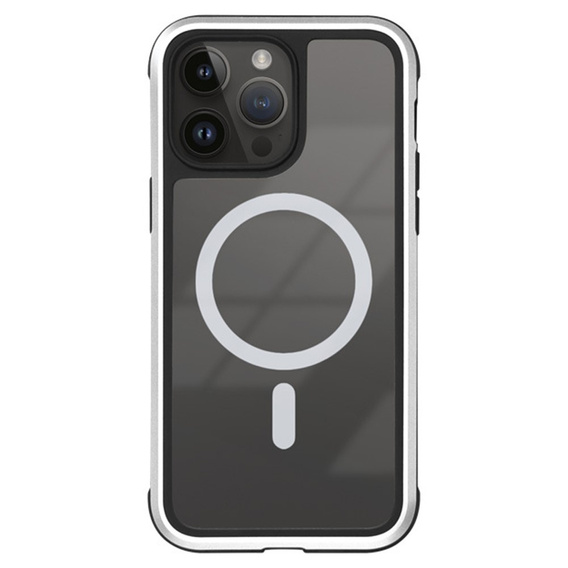 Etui KZDOO do iPhone 16 Pro, Metal Frame, do MagSafe, srebrne