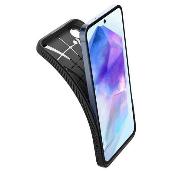 Etui Spigen do Samsung Galaxy A55 5G, Liquid Air, czarne + Szkło Hartowane 9H