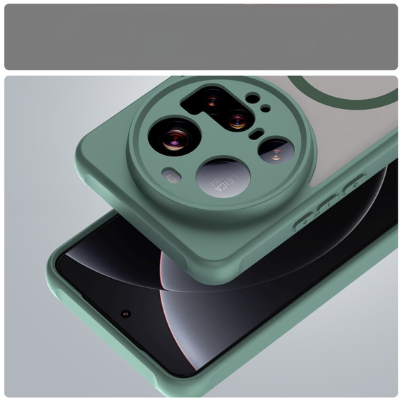 Etui do Xiaomi 15 Ultra, do MagSafe, ERBORD Matt Case, zielone