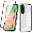 Etui do Samsung Galaxy A56 5G, Magnetic Dual Glass, srebrne