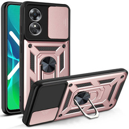 Etui pancerne do Oppo A17, CamShield Slide, różowe rose gold