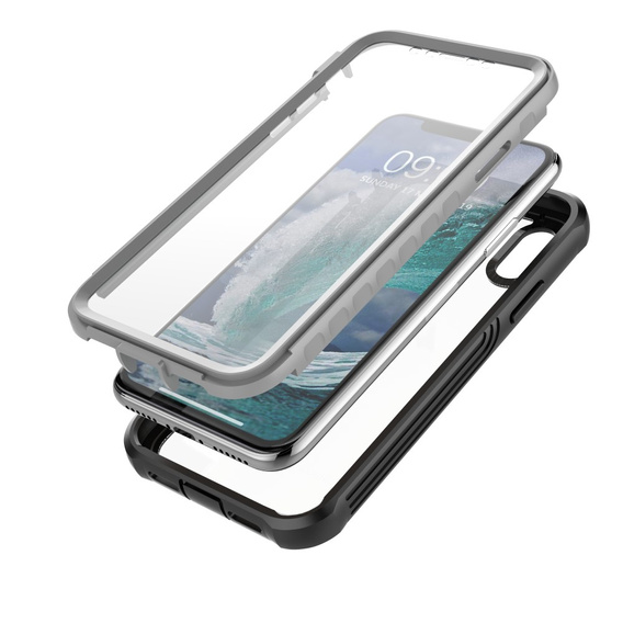 Etui do iPhone X / XS, Shockproof, z folią, czarne