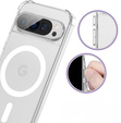 Etui do Google Pixel 9 / 9 Pro, ERBORD Dropproof MagSafe, przezroczyste + Szkło hartowane