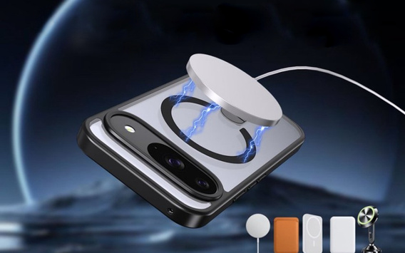 Etui Fusion Hybrid do Google Pixel 10 / 10 Pro, do MagSafe, z podstawką, szare