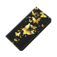 Etui Wallet do Samsung Galaxy A52 / A52s, Light spots, Gold Butterfly