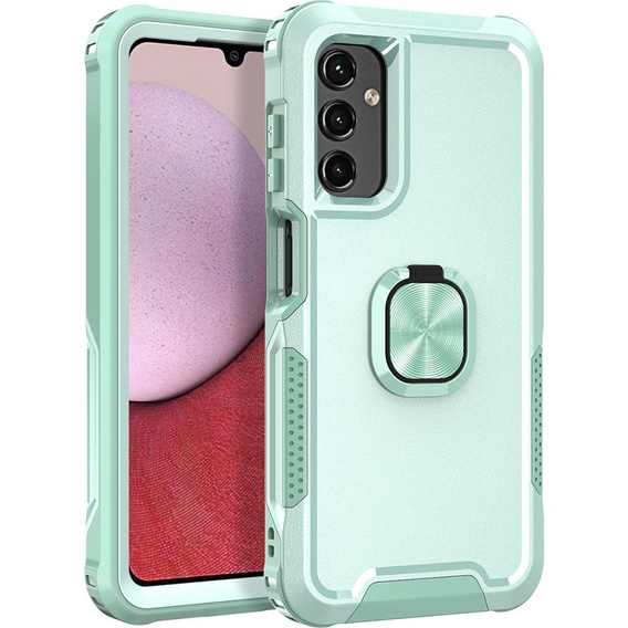 Etui do Samsung Galaxy A14 4G/5G, pancerne z ringiem, zielone