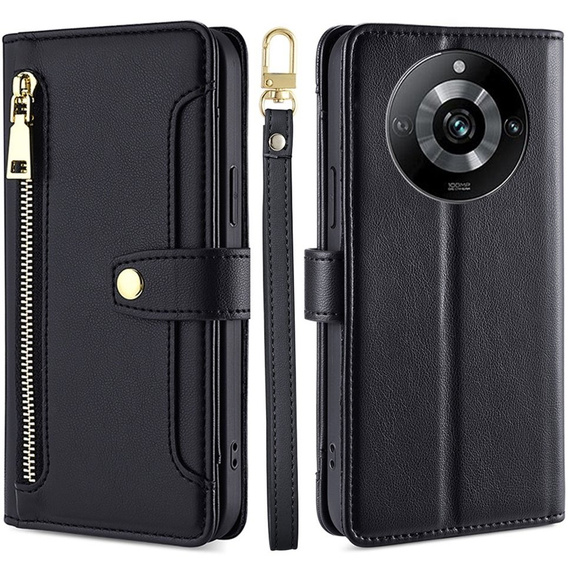 Etui z klapką do Realme 11 Pro 5G / Pro+ 5G, Wallet Zipper Pocket, czarne