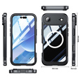 Etui do iPhone Air, Shockproof, ze szkłem, do MagSafe, czarne
