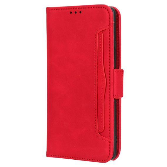 Etui z klapką do Honor 70 5G, Card Slot, czerwone