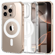 Etui Magnetyczne do iPhone 16 Pro Max, ERBORD CrystalMag, przezroczyste + Szkło na ekran