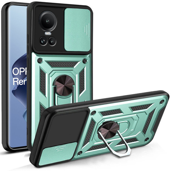 Etui pancerne do Oppo Reno 10 / 10 Pro, CamShield Slide, zielone