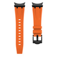 Pasek silikonowy do Samsung Galaxy Watch 4/5/6/7/FE 40/42/43/44/45/46/47mm, Pomarańczowy / czarna klamra