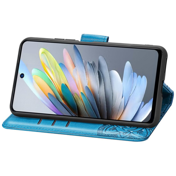 Etui z klapką do Motorola Moto G15 / Motorola Moto G15 Power, Butterfly, niebieskie