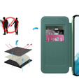 Etui z klapką do Samsung Galaxy S22 5G, RFID Wallet MagSafe z ochroną aparatu, zielone