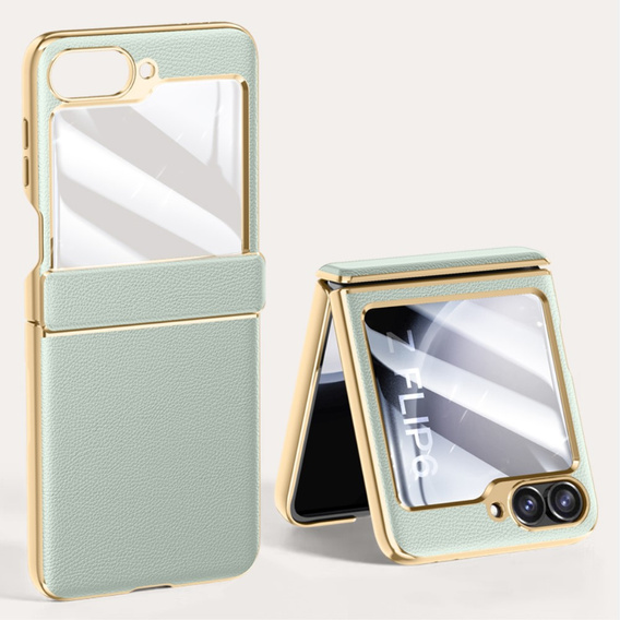 Etui Litchi Leather do Samsung Galaxy Z Flip7 FE / Z Flip6, zielone