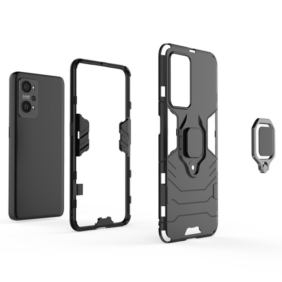 Etui do Realme GT 2 / Realme GT Neo 2, Kickstand Ring, czarne