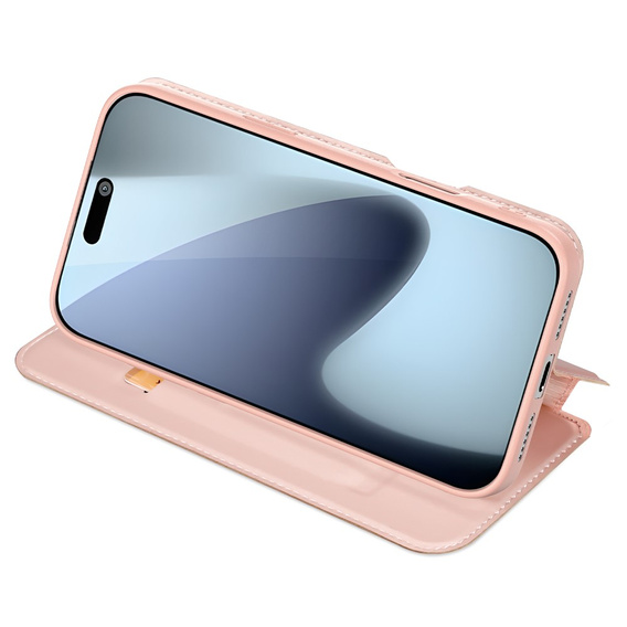 Etui Dux Ducis do iPhone 17 Pro Max, Skin Pro, z klapką, z miejscem na kartę, różowe