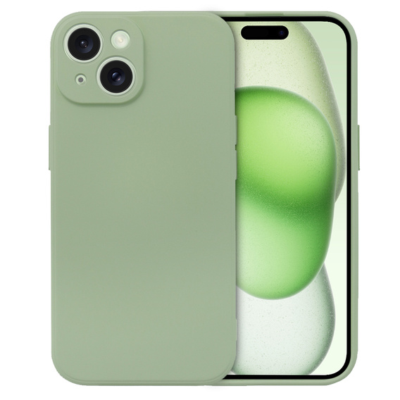 Etui do iPhone 15 Plus, Silicone Lite, zielone