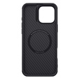 Etui do iPhone 16 Pro Max, pancerne Nillkin, Carbon Fiber, do Magsafe, czarne