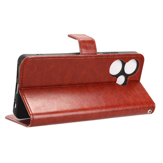 Etui z klapką do Infinix Hot 30, Crazy Horse Wallet, brązowe