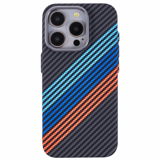 Etui do iPhone 13 Pro, Carbon Fiber MagSafe, granatowe