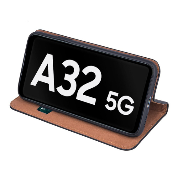 Skórzane Etui Wallet do Samsung Galaxy A32 5G, czarne