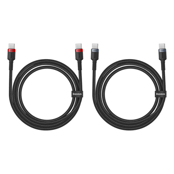 Baseus zestaw kabli Cafule USB-C na USB-C 2 m 100 W (2 sztuki)