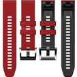 Pasek Silikonowy do Garmin Fenix 5/6/7 Forerunner 965/955/945/935 22mm, Czerwony / Czarny