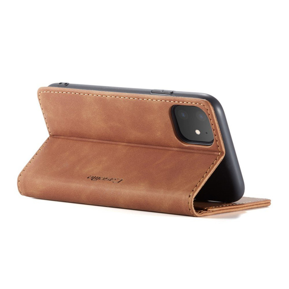 Etui CASEME do iPhone 11, Leather Wallet Case, brązowe
