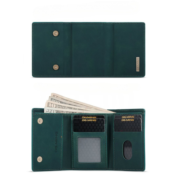 Etui do Samsung Galaxy S23 Ultra, DG.MING 2in1, zielone