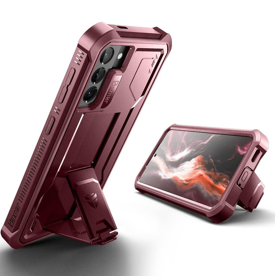 Etui pancerne do Samsung Galaxy S21, Dexnor Full Body, czerwone