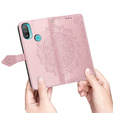 Etui z klapką do Motorola Moto E20/E30/E40, Mandala, różowe rose gold