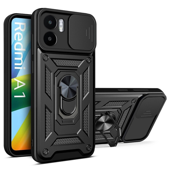 Etui pancerne do Xiaomi Redmi A1 4G / A2 4G, CamShield Slide, czarne