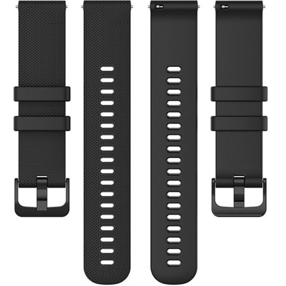 Pasek Silikonowy uniwersalny 22mm, z teksturą siatki, Czarny