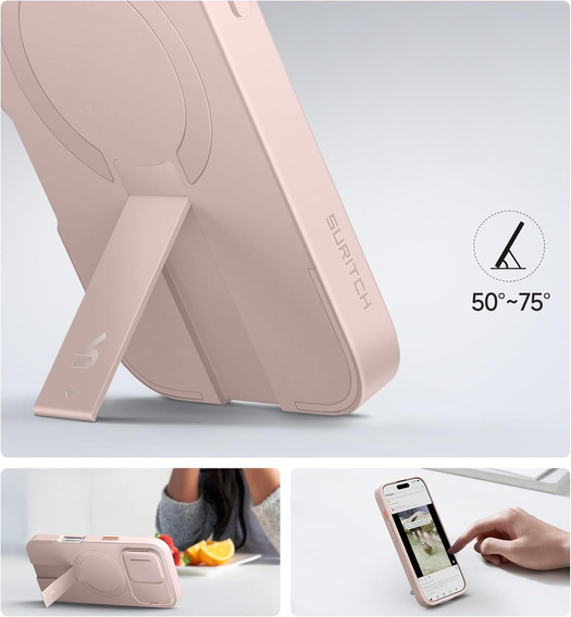 Etui do iPhone 16 Pro, Suritch Shockproof, do MagSafe, różowe