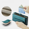Etui CASEME do Samsung Galaxy S25 FE, RFID Leather Wallet, z paskiem na ramię, zielone