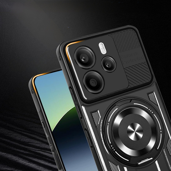 Etui Pancerne z Podstawką do Xiaomi Redmi Note 14 4G – Czarny