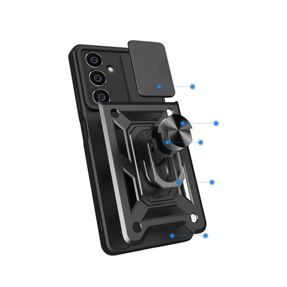 Etui pancerne do Samsung Galaxy A05s, CamShield Slide, czarne