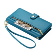 Etui z klapką do iPhone 16 Pro, Wallet Zipper Pocket, niebieskie