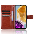 Etui z klapką do Samsung Galaxy M15 5G, Crazy Horse Wallet, brązowe
