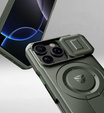 Etui pancerne Dexnor CamProtect do iPhone 16 Pro – z MagSafe, podstawką i ochroną ekranu - zielone