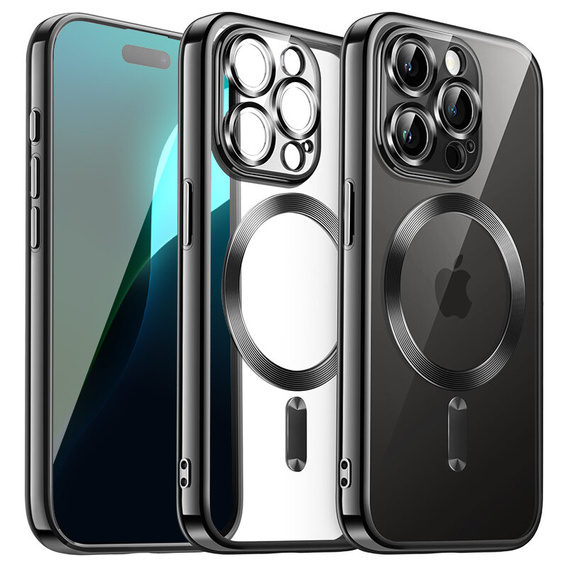 Etui do iPhone 16 Pro, Electro MagSafe, czarne + Szkło na ekran