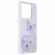 Etui do Xiaomi 13T / 13T Pro / Redmi K60 Ultra, Glitter Butterfly, fioletowe