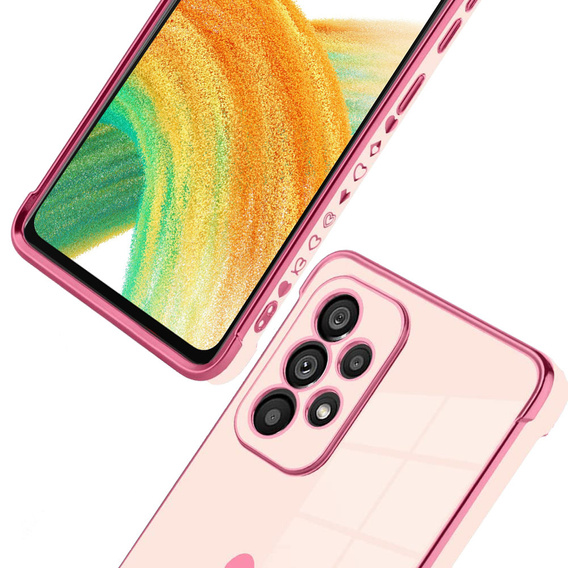 Etui do Samsung Galaxy A33 5G, Electro heart, różowe rose gold