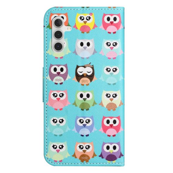 Etui z klapką do Samsung Galaxy M15 5G, Wallet, Owls niebieskie